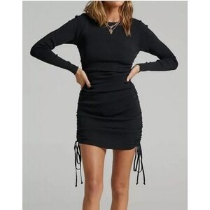 Lioness Military Minds Dress Size Large Ruched Bodycon Date Night Midi